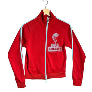 BC Ethic 68 Caroll Shelby Cobra Track Jacket SMALL Red Full Zip Racing Mustang